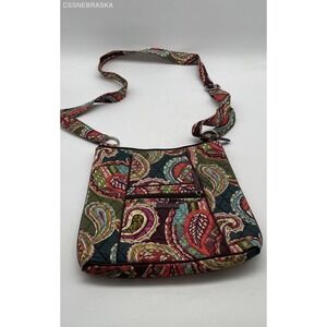 Vera Bradley Retired Heirloom Paisley Crossbody Bag 2017 Green Brown - Size S
